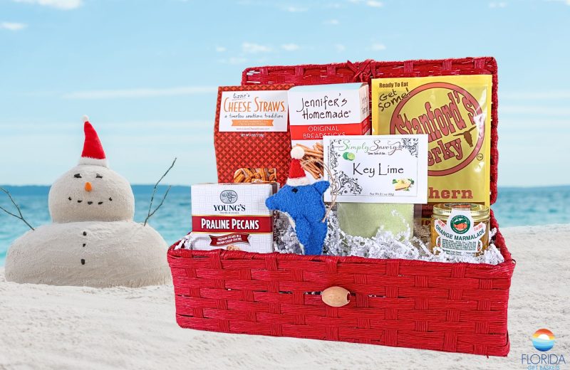 A holiday gift basket full of Florida-made treats