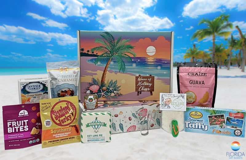 Send the gift of sunshine this season with our "Waves of Holiday Cheer" Florida-theme gift with a touch of holiday magic!