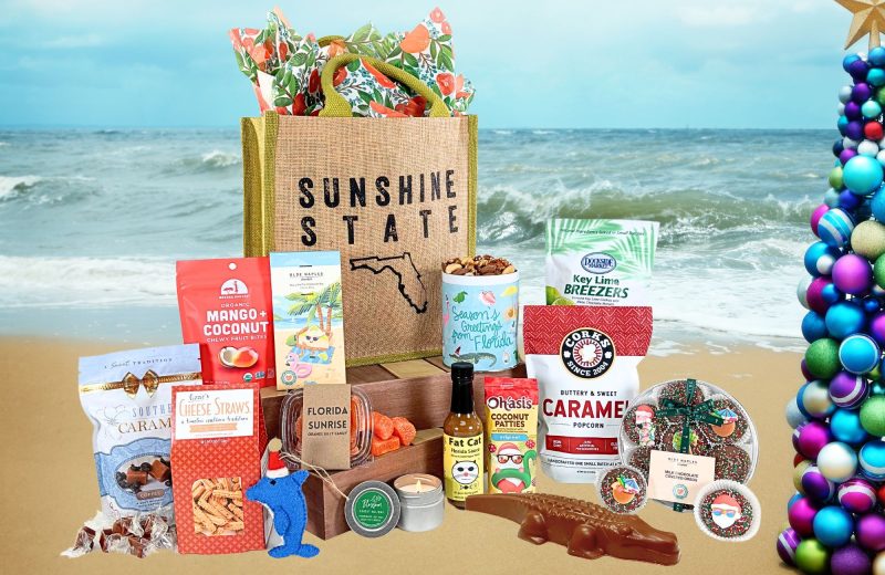 Our year-round "Sunshine State" gift tote with holiday twist!