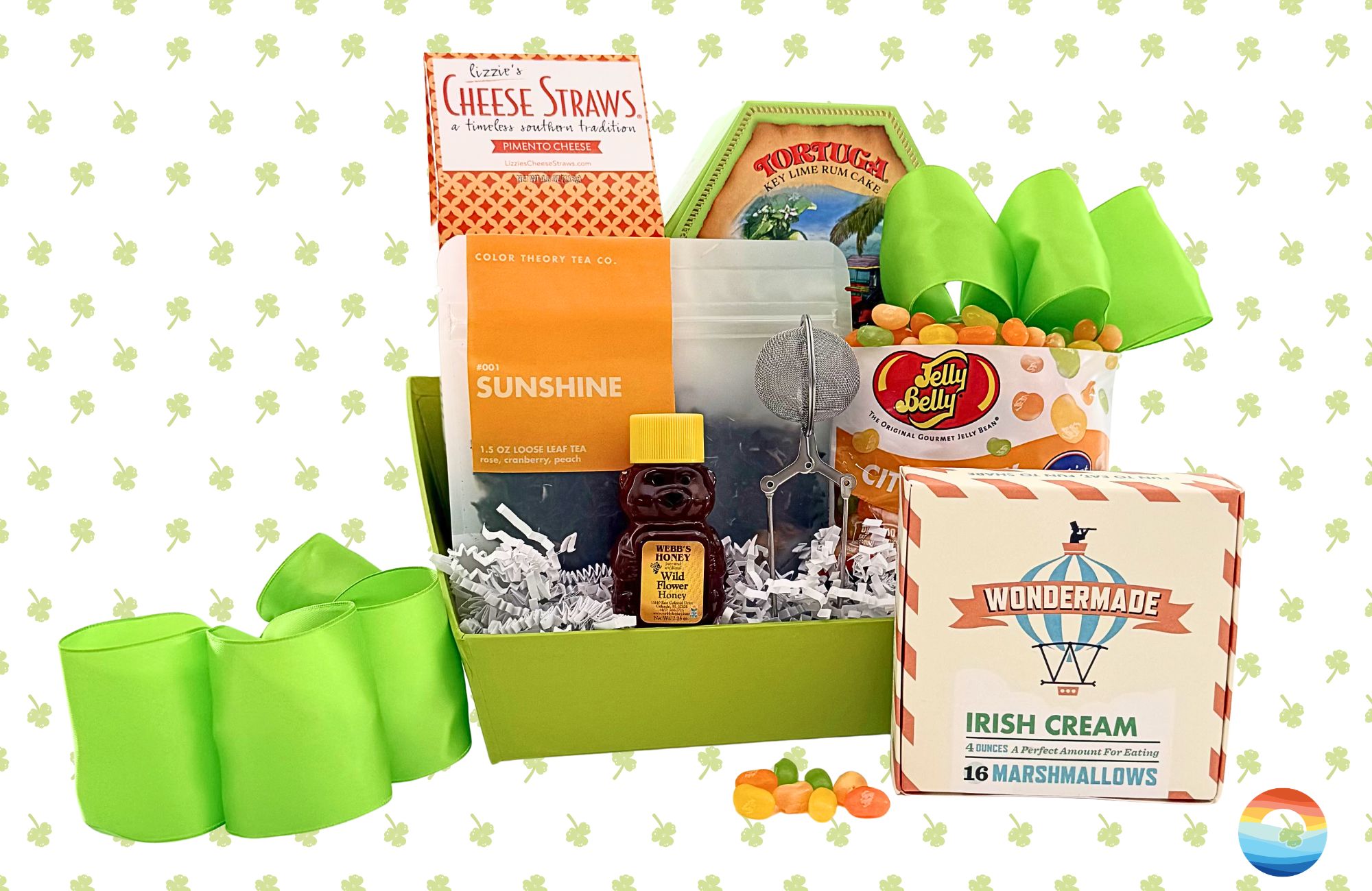 A collection of Florida-made treats with a hint of Irish luck. Contents include Key Lime Rum Cake, Irish Cream Marshmallows, Loose Leaf Tea with Florida Wildflower Honey, and lots more treats to discover!