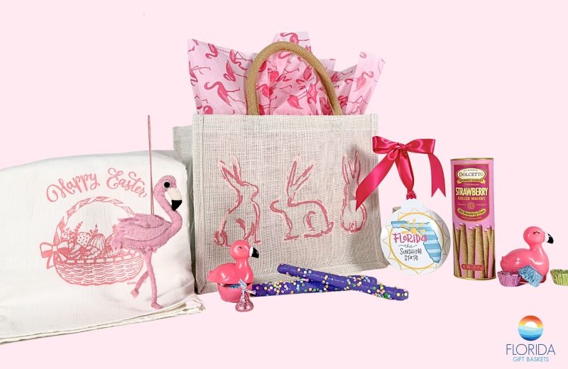 A pink Easter gift filled with flamingos and Florida fun!